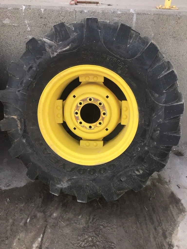 Used 16.9-24 8Ply Goodyear Industrial Tractor Lug TL R-4 90-95% On 15 x 24 (8-8-6) 4/2 Clamp/Disc image 2