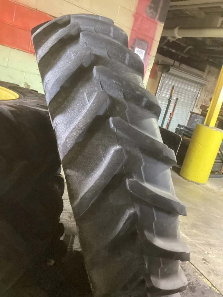 Used 480/80R50 159A8 Michelin Agribib 2 TL R-1W 70-75% On 15 x 50 10-13.19-11.07 Dual Yellow Wheel image 2
