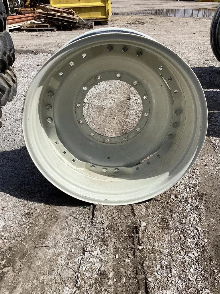 Used 13 x 34 12-16.732-14.620 Waffle 3 Bolt NH White Wheel w/ Disc image 2