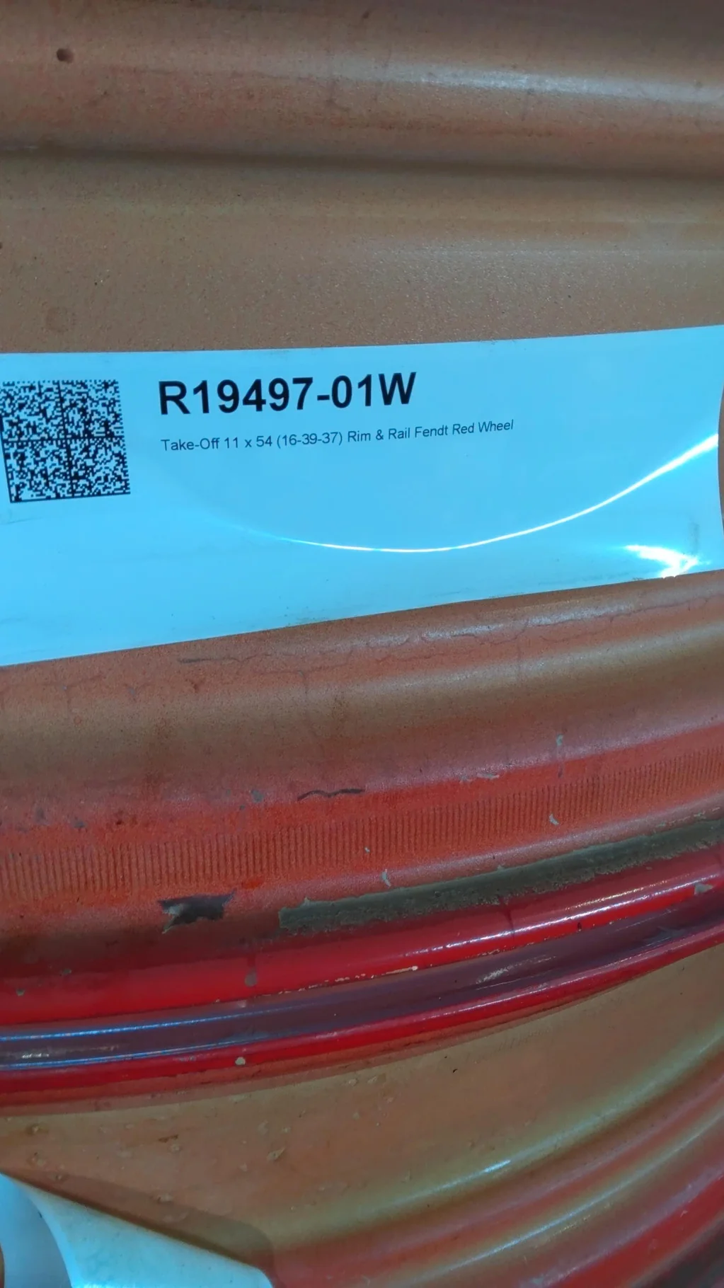 Take-Off 11 x 54 (16-39-37) Rim & Rail Fendt Red Wheel