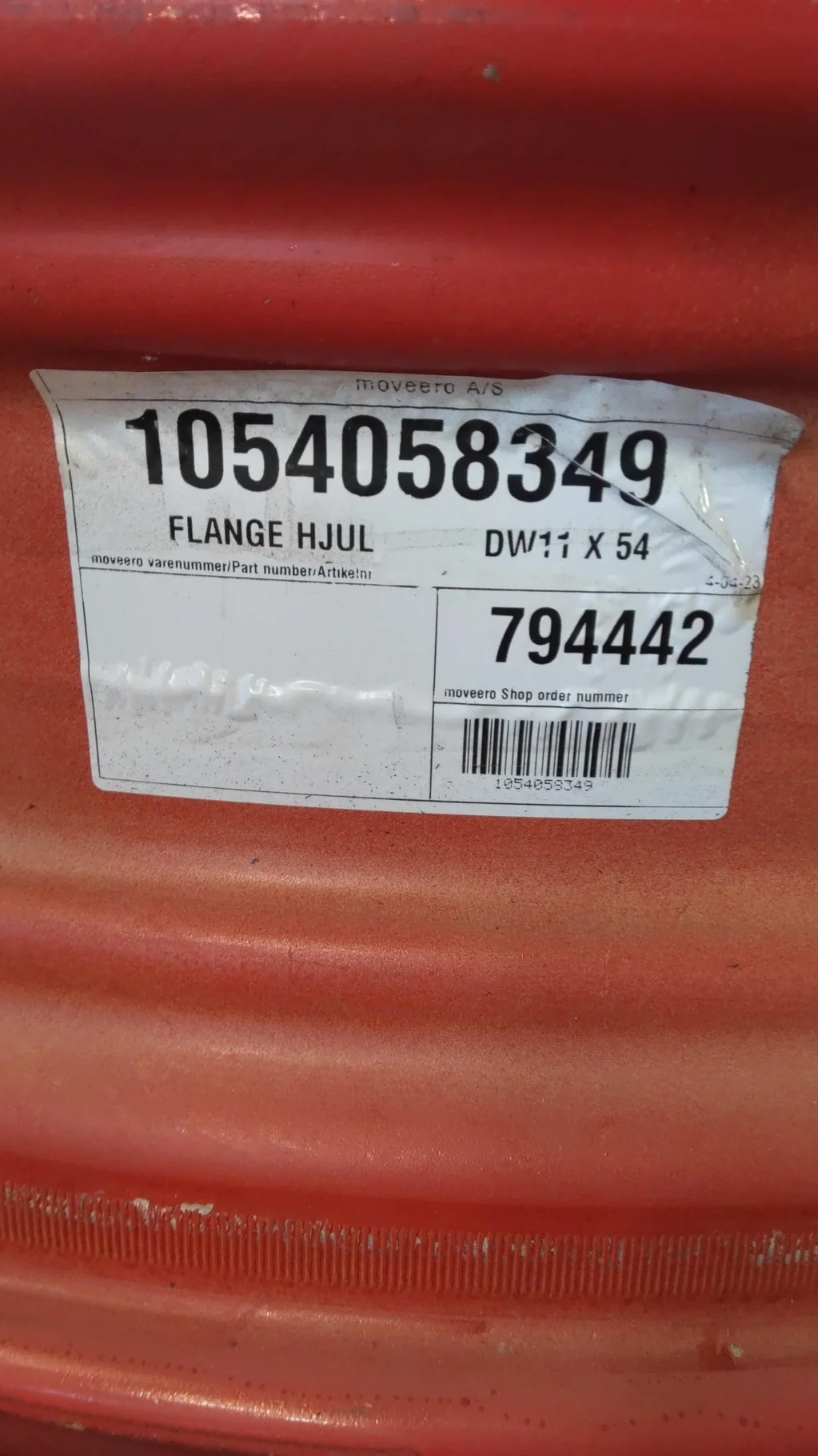 Take-Off 11 x 54 (16-39-37) Rim & Rail Fendt Red Wheel image 3