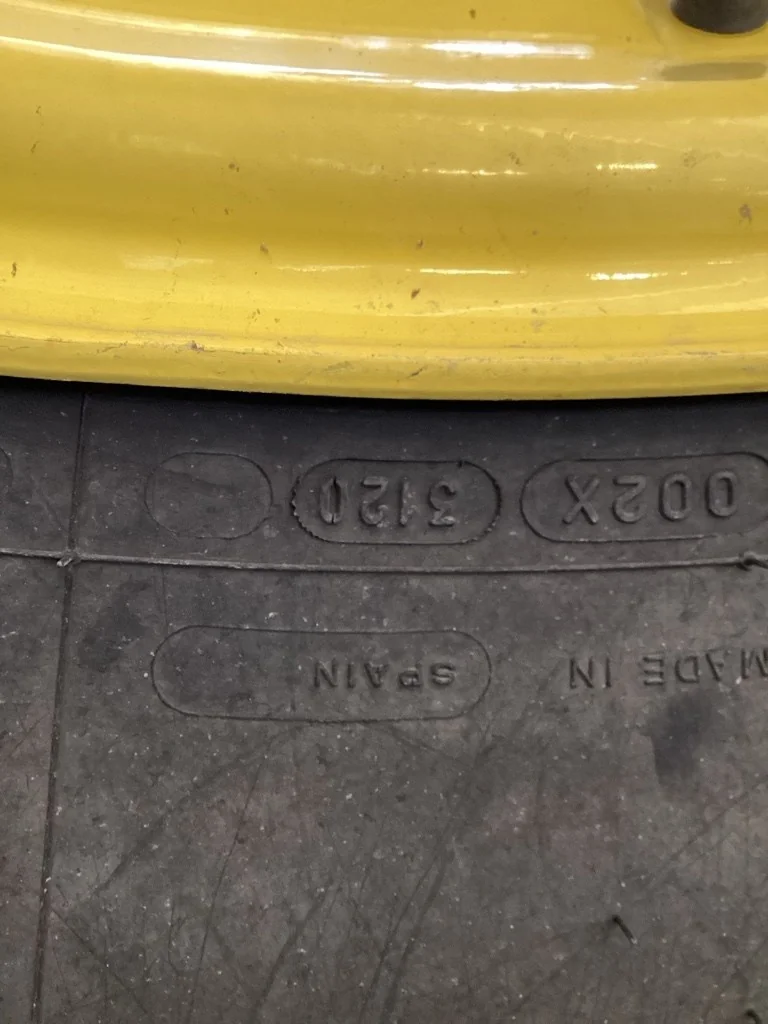 Used 710/70R38 171D Michelin MachXbib TL R-1W 90-95% On 23 x 38 12-32.047-30.078 R&R Yellow Wheel image 3