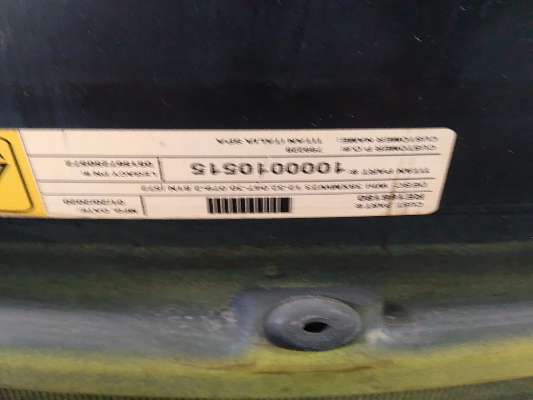 Used 23 x 38 12-32.047-30.078 Titan Rim & Rail Yellow Wheel image 3