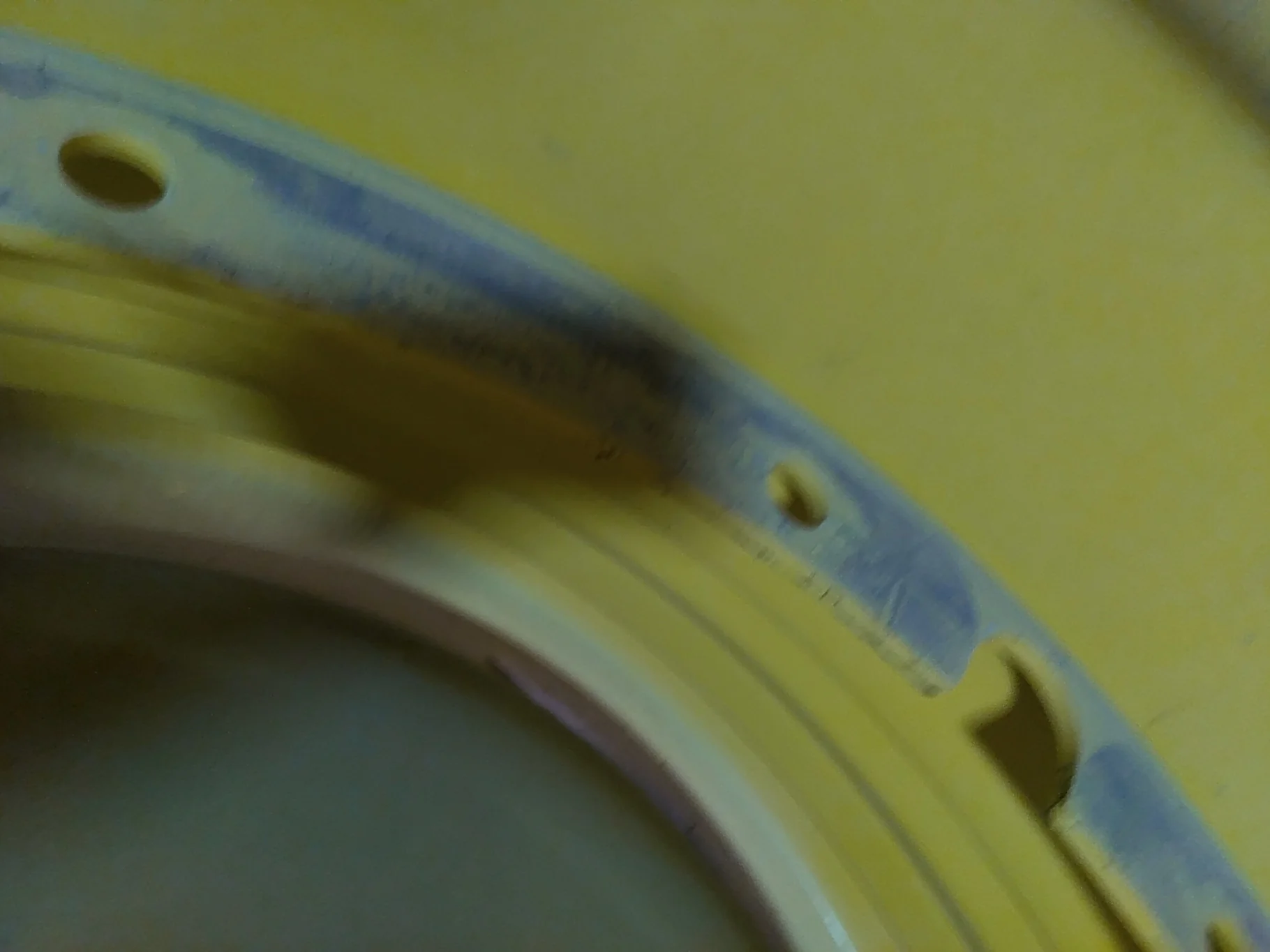 Used 23 x 38 12-32.047-30.078 Titan Rim & Rail Yellow Wheel image 6
