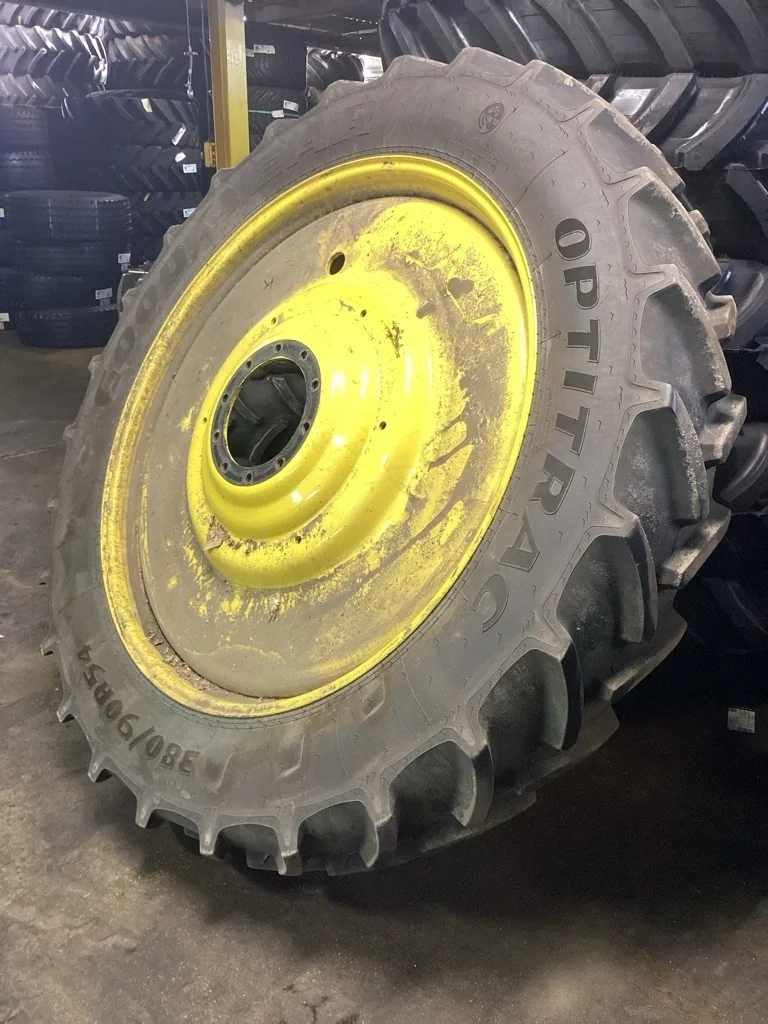Used 380/90R54 152D Goodyear Optitrac TL R-1W 90-95% On 12x54 (10-13.19-11.07) Titan Dual Wheel image 2