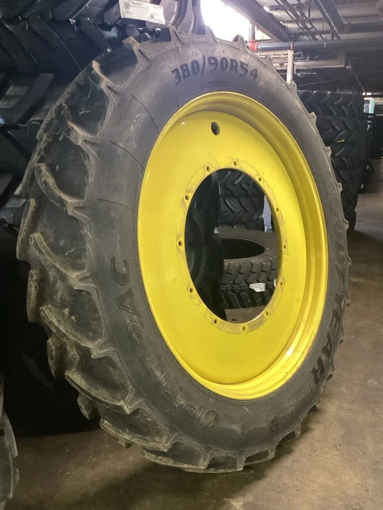 Used 380/90R54 152D Goodyear Optitrac TL R-1W 95-95% On 12x54 (12-32.047-30.078) R&R Wheel image 2