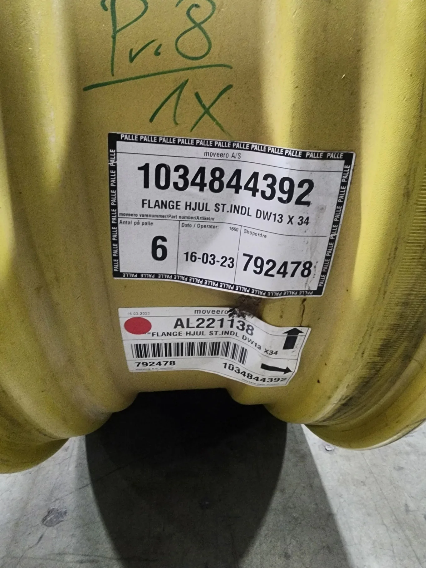 Take-Off 13 x 34 10-13.19-11.07 GKN JD Yellow 4/2 Rail Wheel w/ Disc image 3