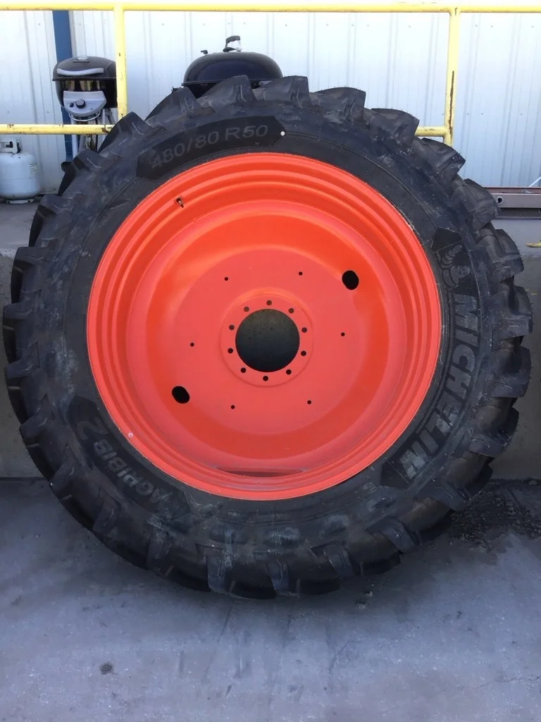 Used 480/80R50 159A8 Michelin Agribib 2 TL R-1W 95-100% On 15 x 50 (10-13.19-11.07) Titan Dual