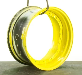 USED 16 X 34 24-29.5 3 BOLT WAFFLE YELLOW WHEEL