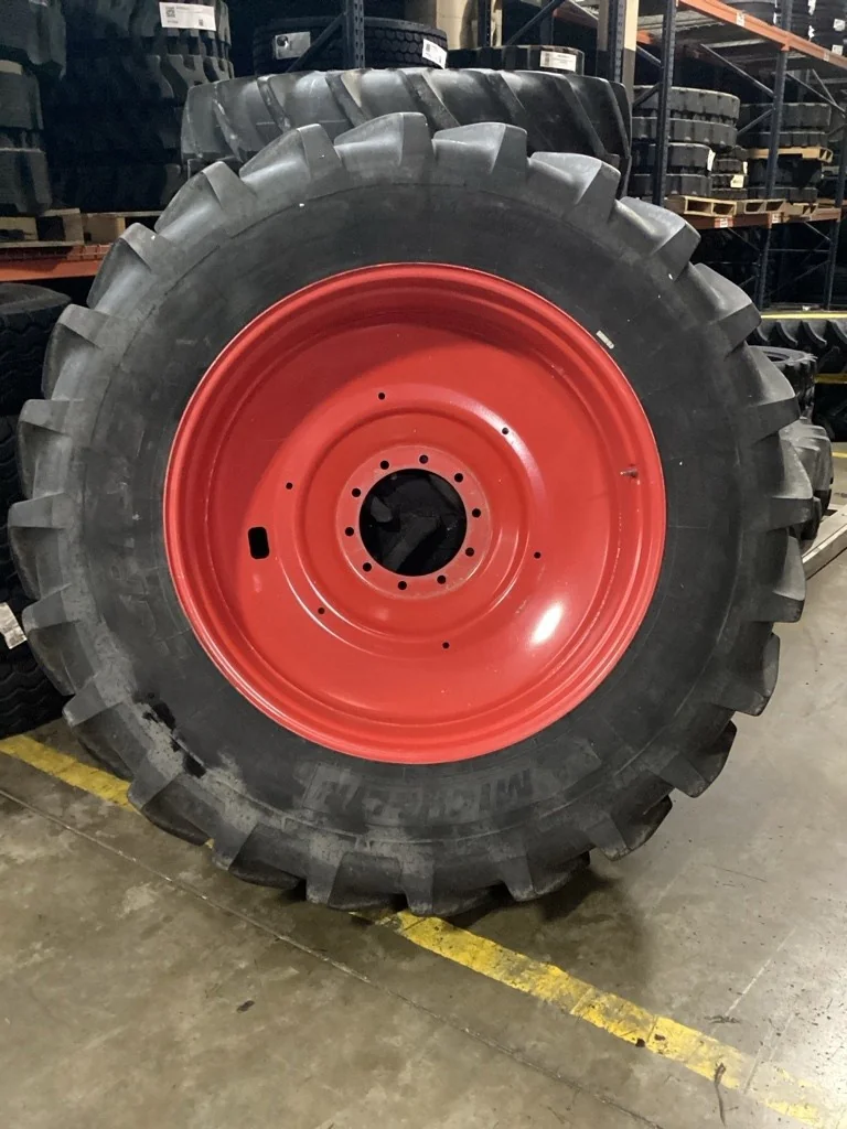 Used 480/80R42 156A8 Michelin Agribib TL R-1W 85-90% On 16 x 42 (10-13.19-11.07) Dual Wheel