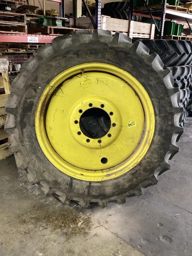 Used 380/80R38 142A8 Firestone RAT DT TL R-1W 90-95% On 12x38 (10-13.19-11.07) Sprayer Wheel