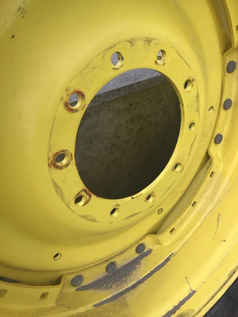 Used 380/80R38 142B Firestone RAT DT TL R-1W 70-75% On 12 x 38 (10-13.9-11.07) Waffle 3 bolt/disc image 2