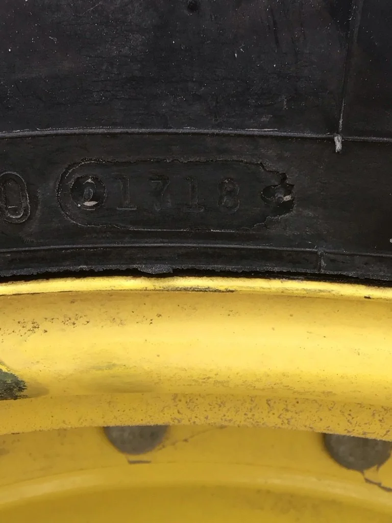 Used 380/80R38 142B Firestone RAT DT TL R-1W 70-75% On 12 x 38 (10-13.9-11.07) Waffle 3 bolt/disc image 5