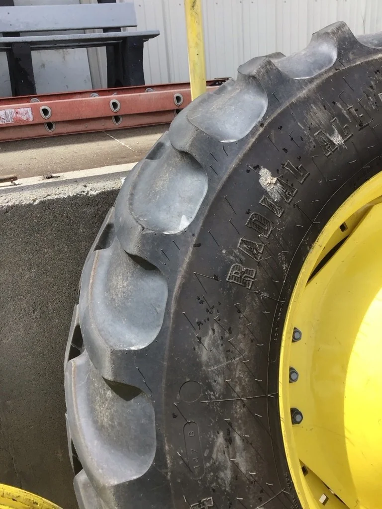 Used 420/85R34 147B Firestone RAT DT TL R-1W 70-75% On 15 x 34 (10-13.19-11.07) Waffle 3 bolt/Disc image 4