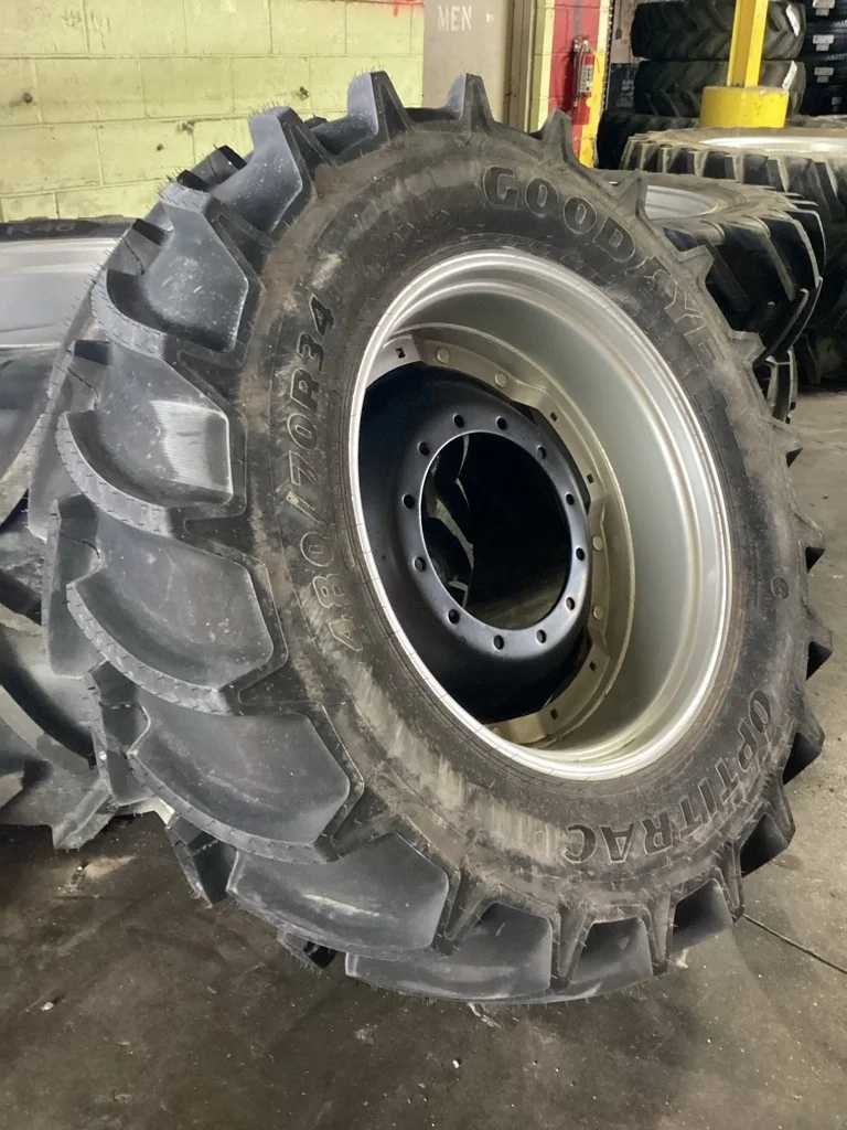 Take-Off 480/70R34 146D Goodyear Optitrac TL R-1W 95-100% On 15x34 (12-16.732-14.620) Waffle 2 Bolt image 2