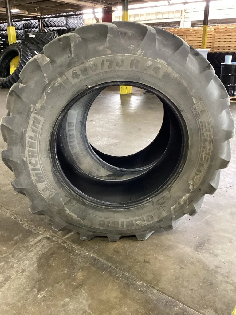 Used 480/70R34 143D Michelin Omnibib TL R-1W 85-90% (Mild Cuts In Tire)
