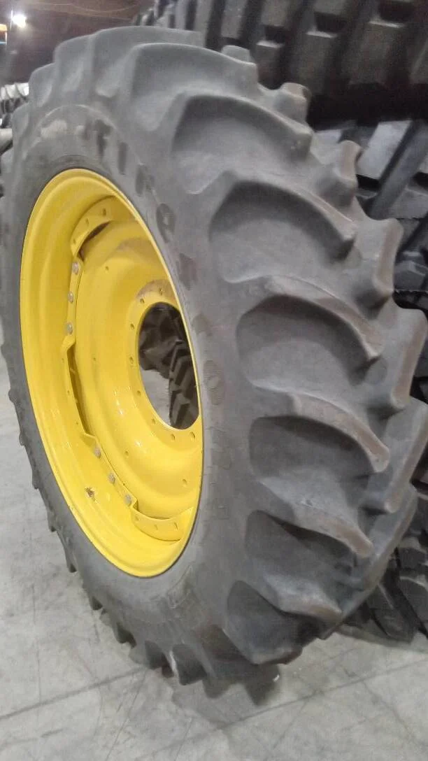 Used IF380/80R38 149B Firestone RAT DT 85-90% On 12 x 38  12-16.732-14.640 Waffle 3B Wheel w/ Disc image 2