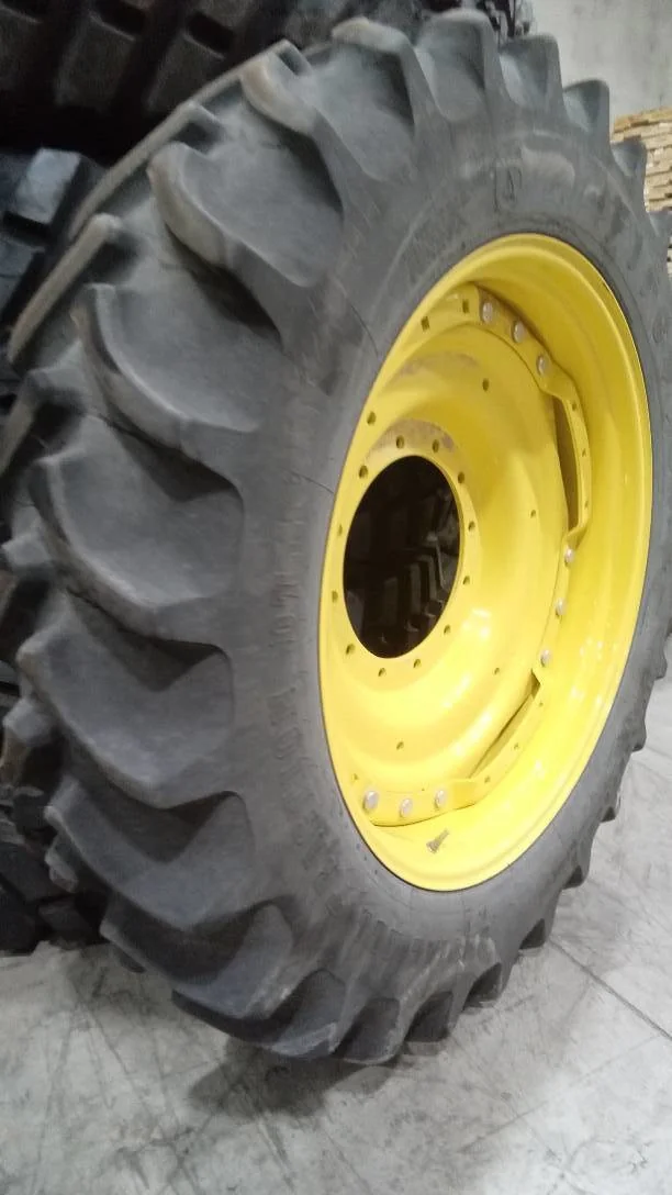 Used IF380/80R38 149B Firestone RAT DT 75-80% On 12 x 38 12-16.732-14.640 Waffle 3B Wheel w/ Disc image 2