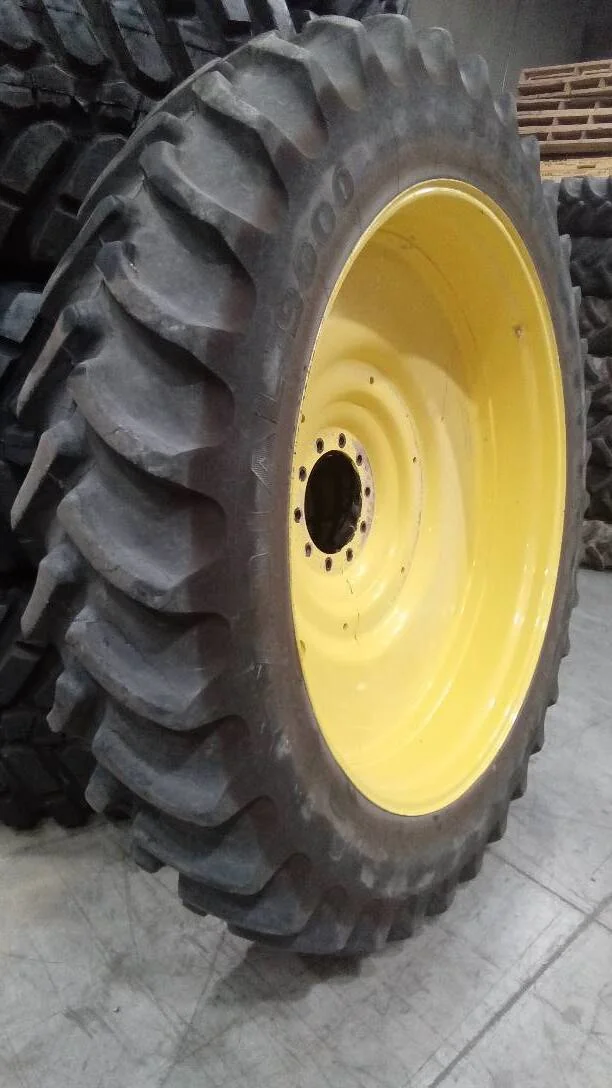 Used 380/90R54 152AB Firestone RAD9000 TL 85-90% On 12 x 54 10-13.19-11.07 Dual Yellow Wheel image 2