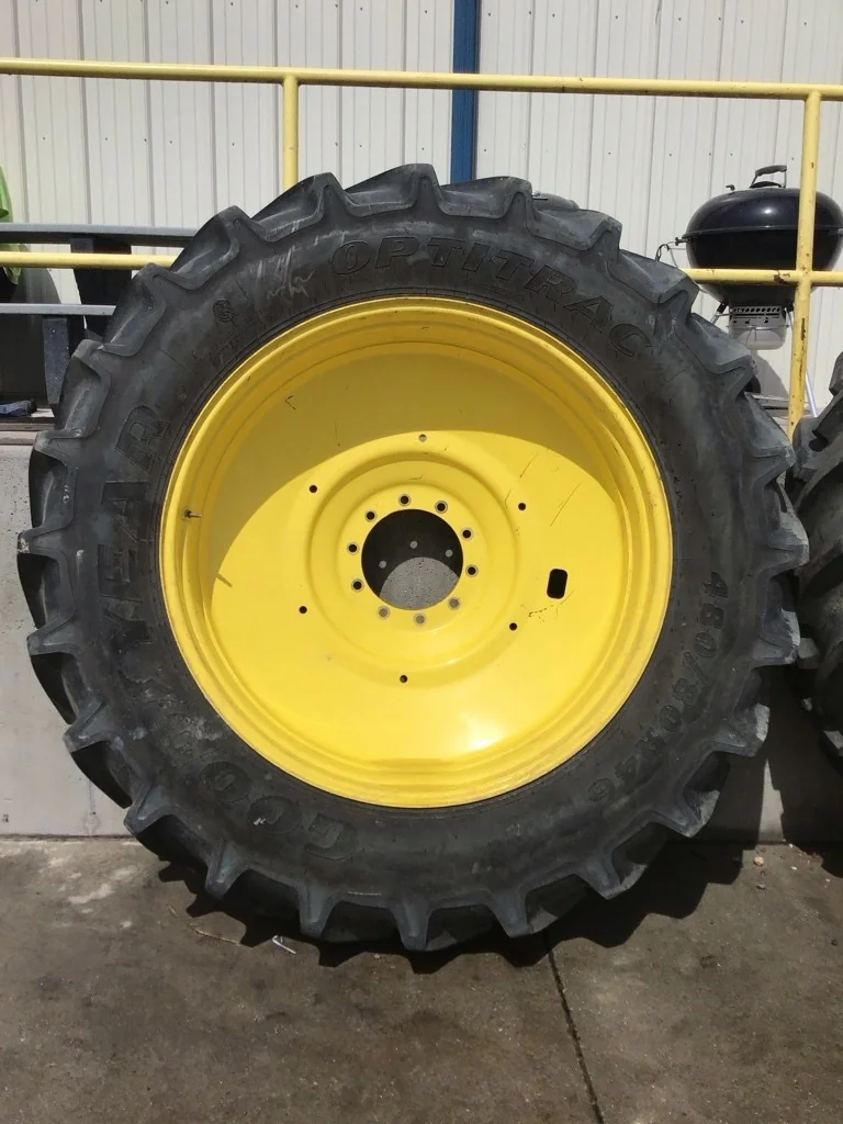Used 480/80R46 158D Goodyear Optitrac TL R-1W 80-85% On 16 x 46 (10-13.19-11.07) JD Dual Wheel