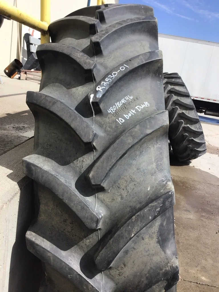 Used 480/80R46 158D Goodyear Optitrac TL R-1W 80-85% On 16 x 46 (10-13.19-11.07) JD Dual Wheel image 4