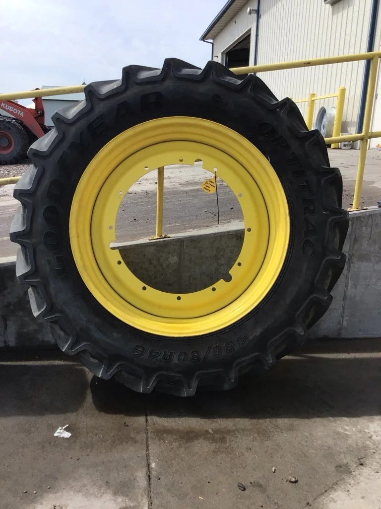 Used 480/80R46 158D Goodyear Optitrac TL R-1W 80-85% On 16 x 46 (12-32.047-30.078) R&R JD Wheel image 2