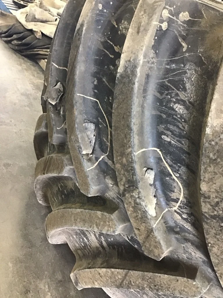 Used LSW1250/35R46 195D Goodyear Optitrac TL R-1W 80-85% On 44 x 46 (10-13.19-11.07) Double Hub image 4