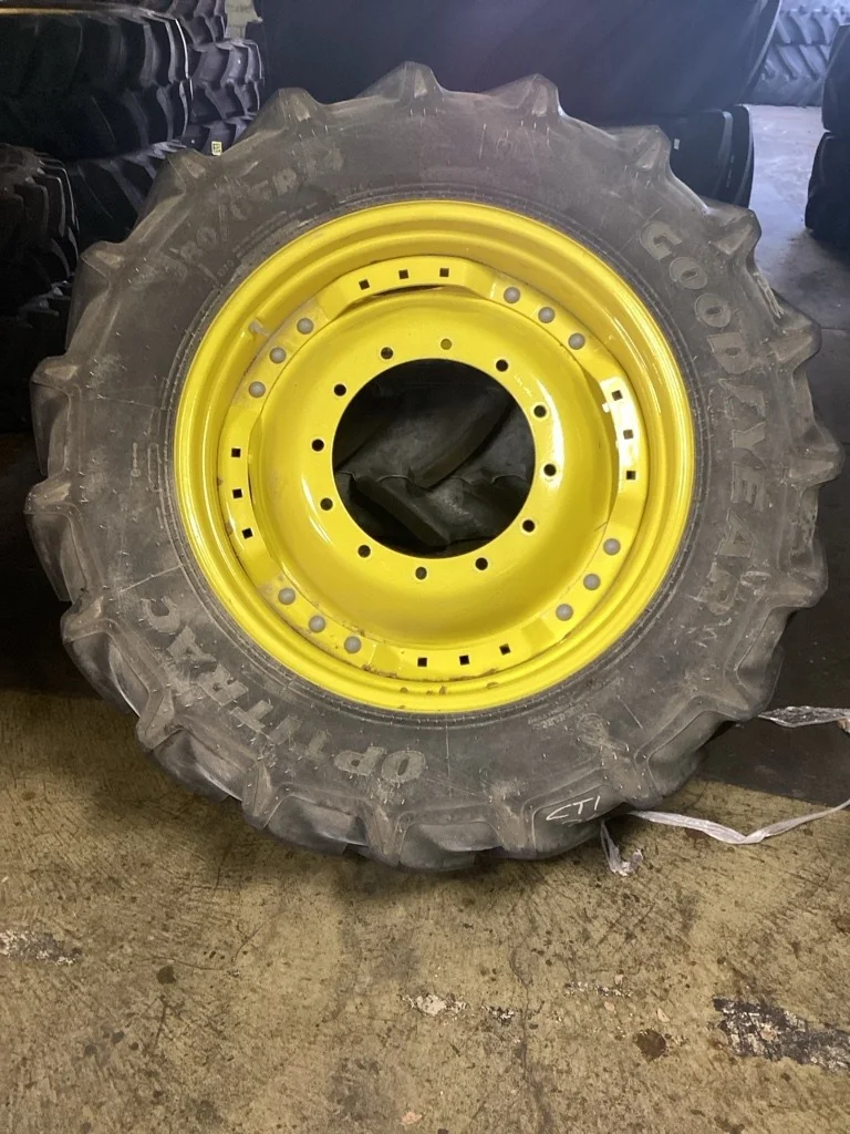 Used 380/85R34 137D Goodyear Optitrac TL R-1W 80-85% On 13 x 34 (12-16.732-14.620) Waffle 3 Bolt/Dis
