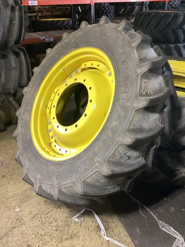 Used 380/85R34 137D Goodyear Optitrac TL R-1W 80-85% On 13 x 34 (12-16.732-14.620) Waffle 3 Bolt/Dis image 2