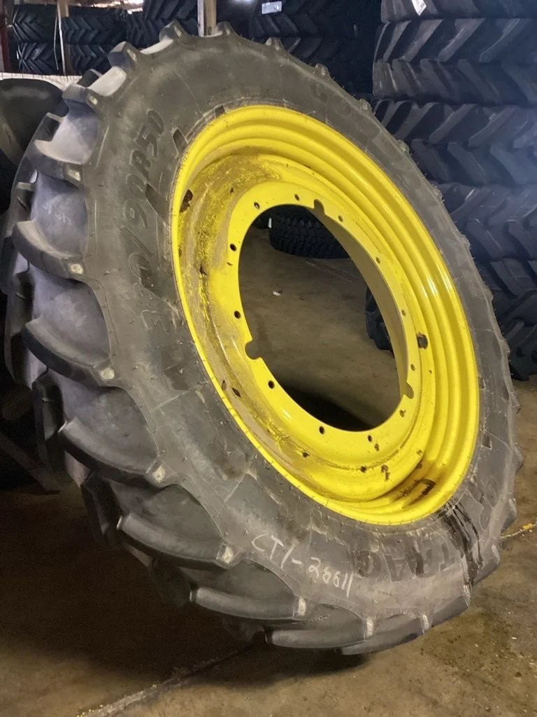 Used 380/90R50 151D Goodyear Optitrac TL R-1W 80-85% On 12 x 50 (12-32-.047-30.078) R&R Wheel image 2