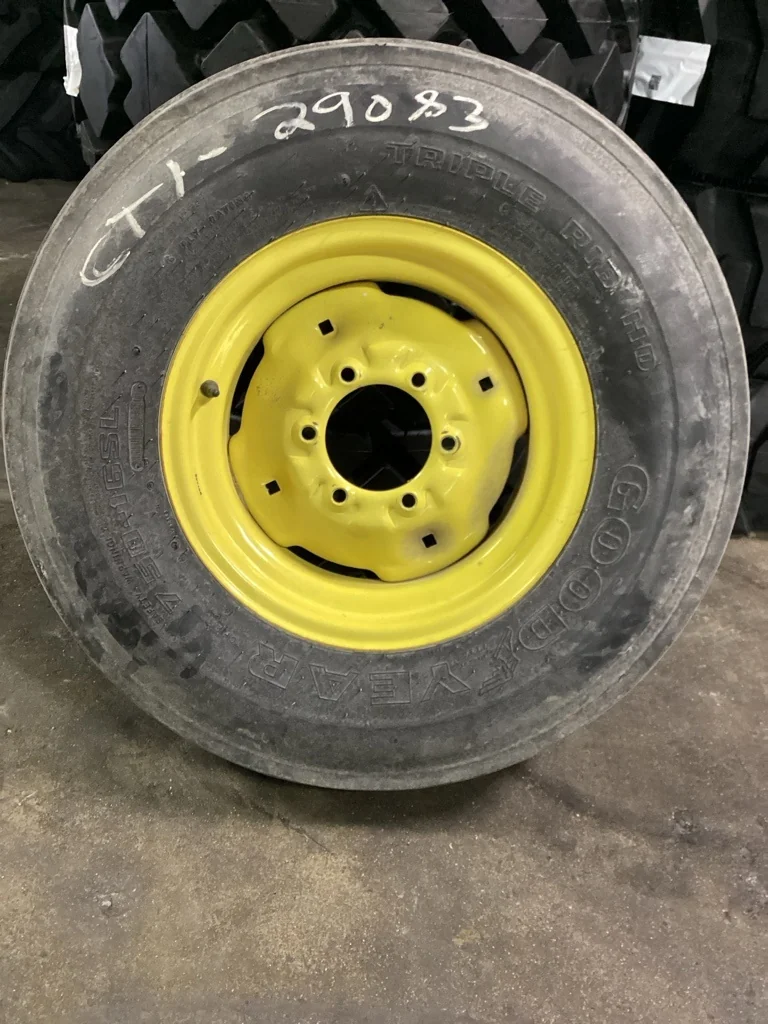 Used 7.50-16/6 Goodyear Triple Rib HD F-2 TL 85-90% On 6 x 16 6-6-4.62 GKN Yellow Implement Wheel