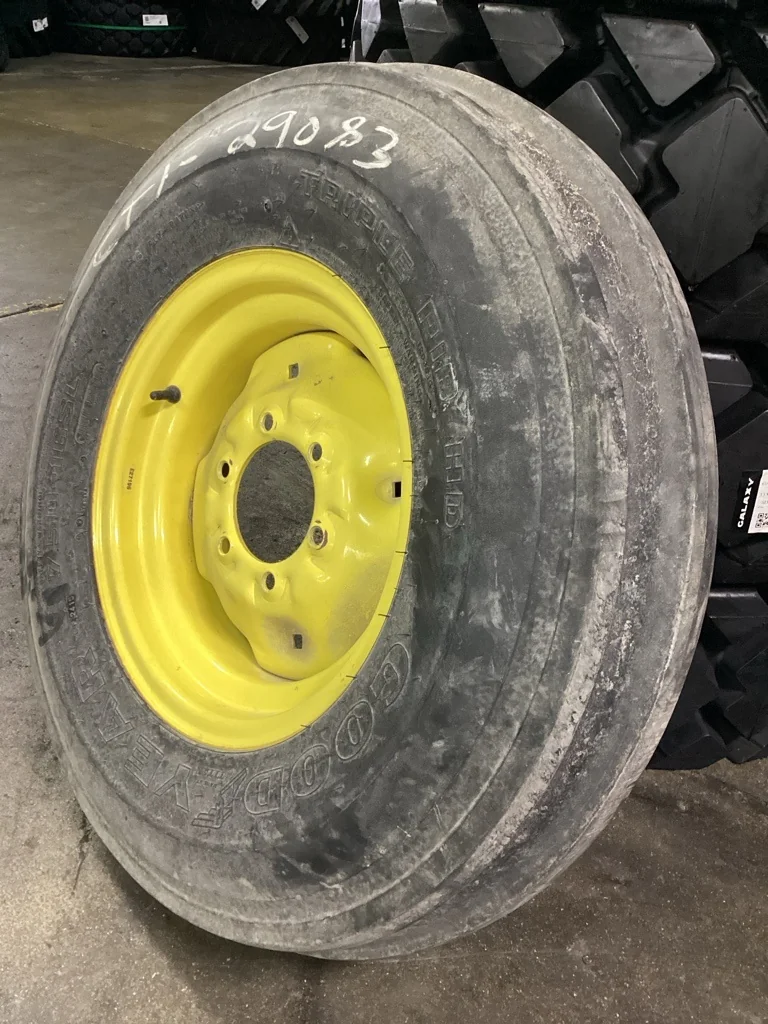 Used 7.50-16/6 Goodyear Triple Rib HD F-2 TL 85-90% On 6 x 16 6-6-4.62 GKN Yellow Implement Wheel image 2