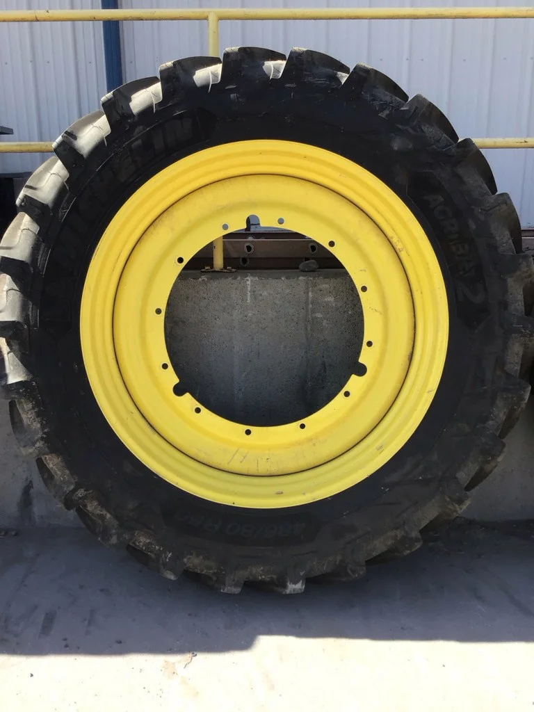 Used 480/80R50 159A8 Michelin Agribib 2 TL R-1W 90-95 % On 15 x 50 (12-32.047-30.078) R&R Wheel JD image 2