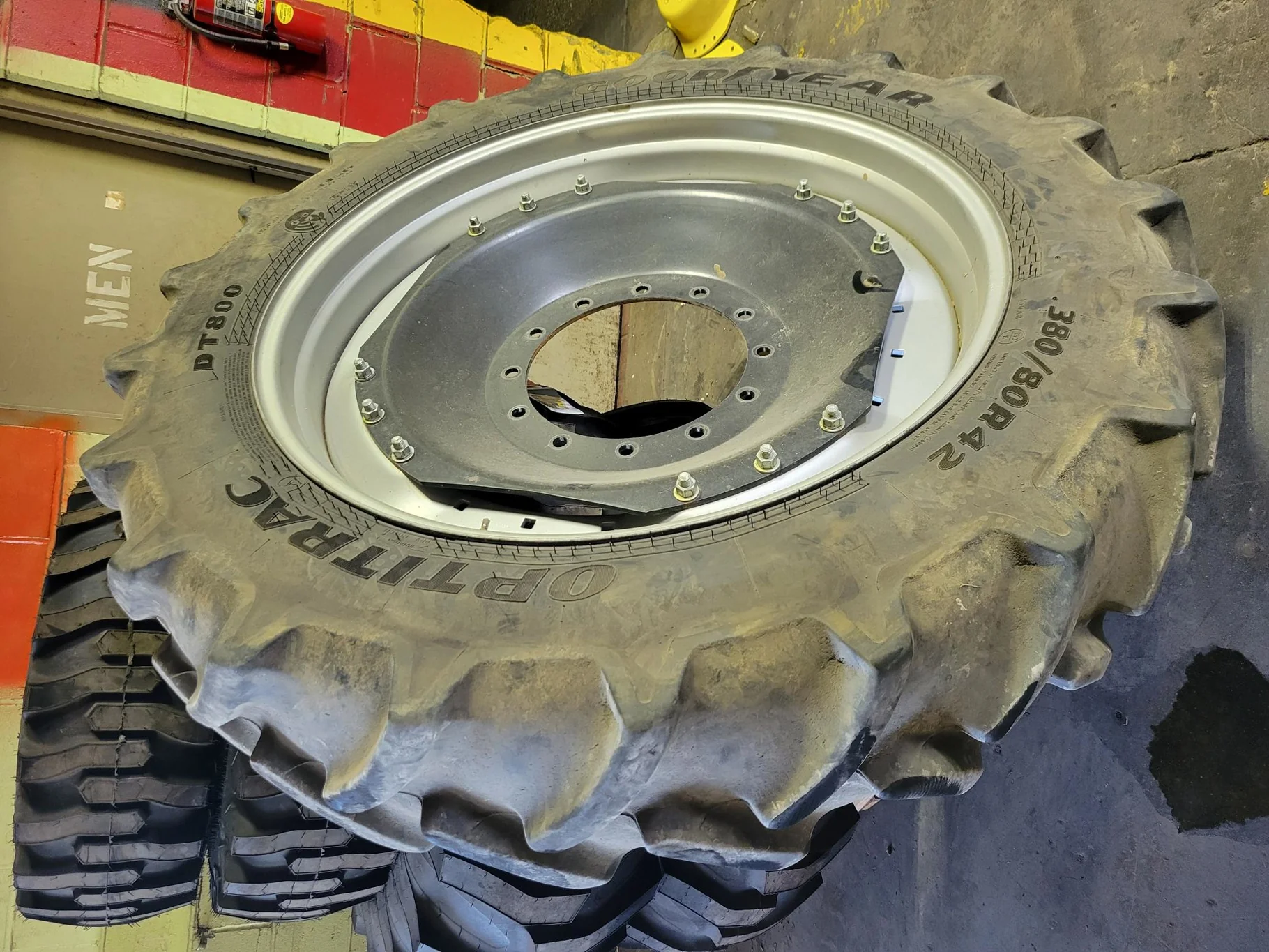Used 380/80R42 150A8 Goodyear Optitrac DT800 TL R-1W 80-85% On 12 x 42 (12-16.732-14.640) Waffle 3