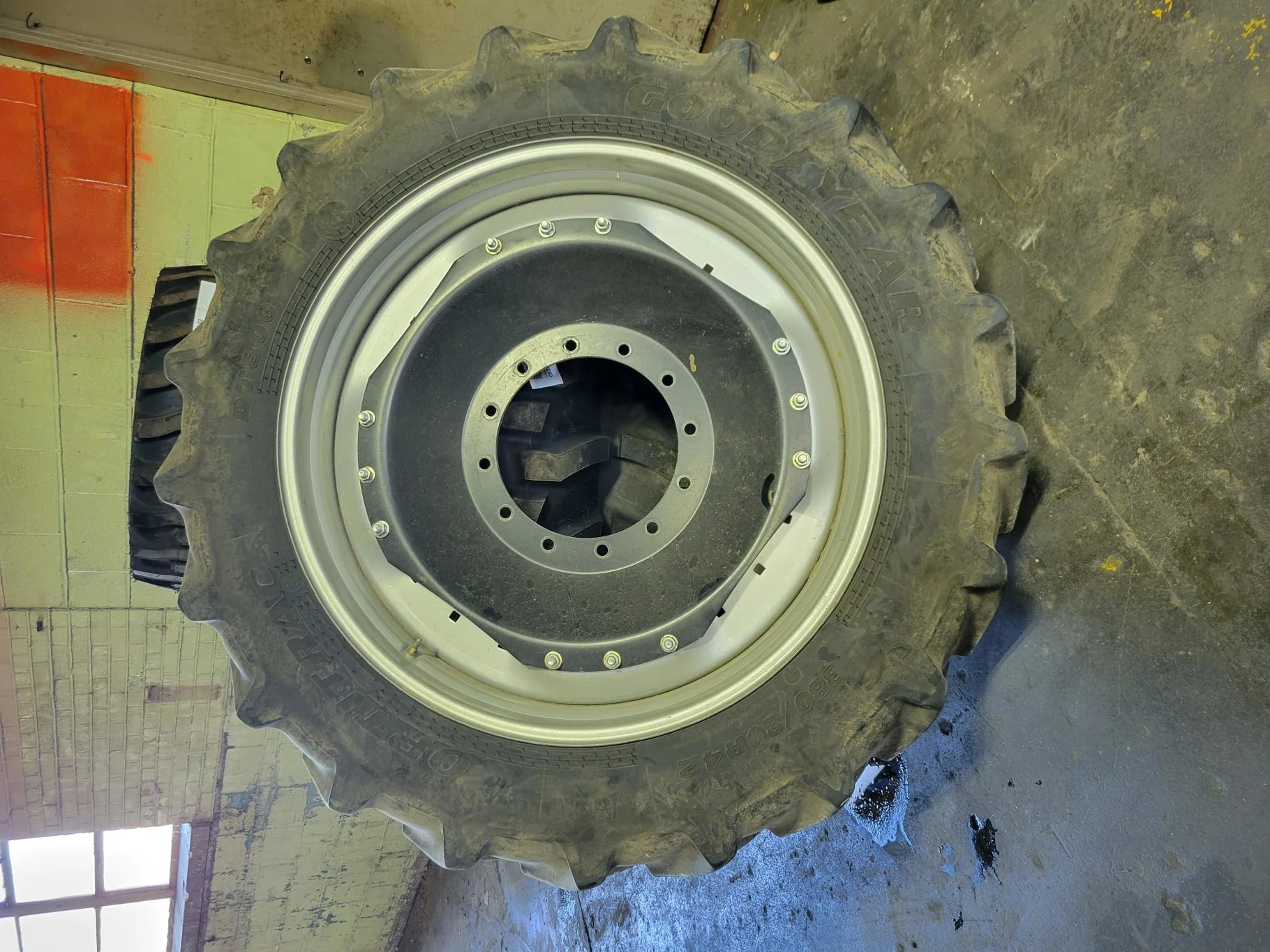 Used 380/80R42 150A8 Goodyear Optitrac DT800 TL R-1W 80-85% On 12 x 42 (12-16.732-14.640) Waffle 3 image 2