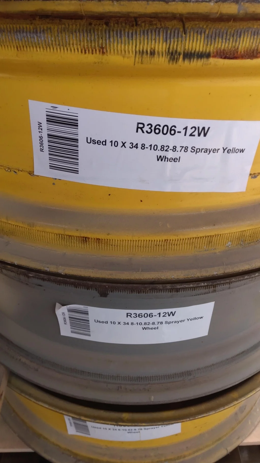 Used 10 X 34 8-10.82-8.78 Sprayer Yellow Wheel