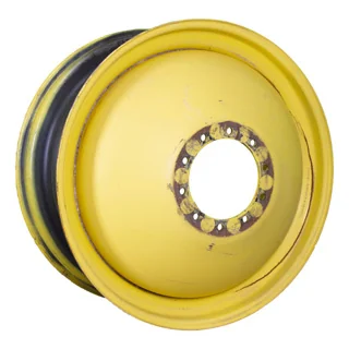 USED 18 X 42 10-13.187-11.07-14.4 (INSIDE) DOLLY DUAL YELLOW WHEEL
