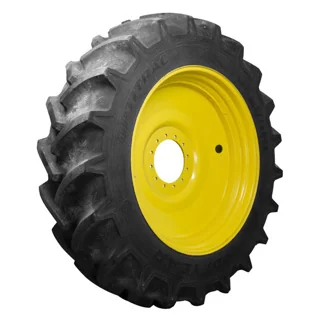 Used LSW520/75R46 175D Goodyear Optitrac TL R-1W 85-90% on 18 X 46 12-13.976-11.857-1 Sprayer Yellow