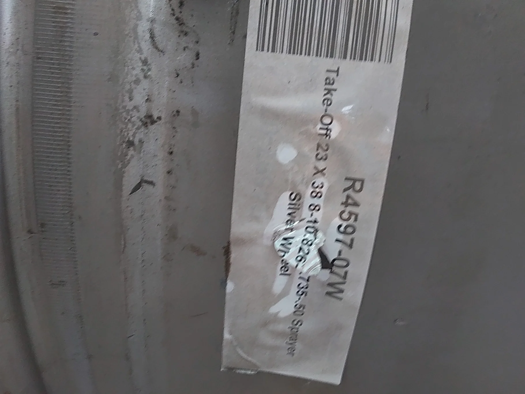 Take-Off 23 X 38 8-10.826-8.735-.50 Sprayer Silver Wheel image 6