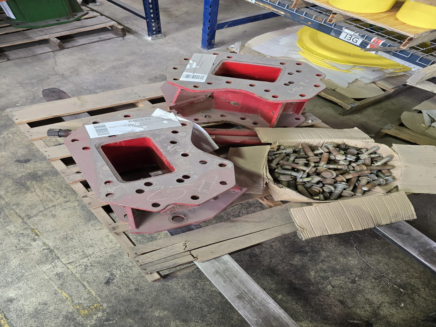 Used 11.88" CIH Frame Extension Kit Red (w/ Hardware)