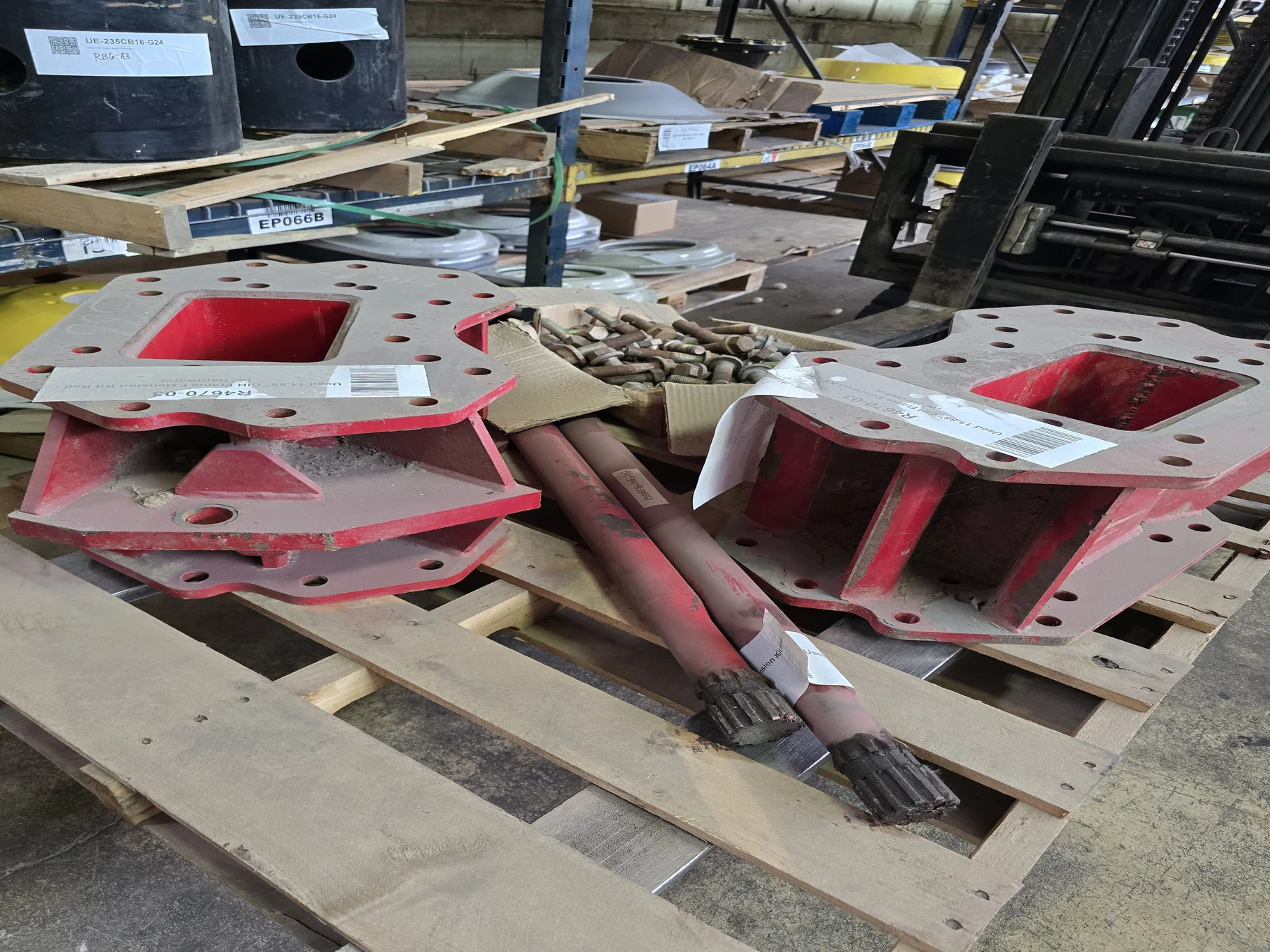 Used 11.88" CIH Frame Extension Kit Red (w/ Hardware) image 3