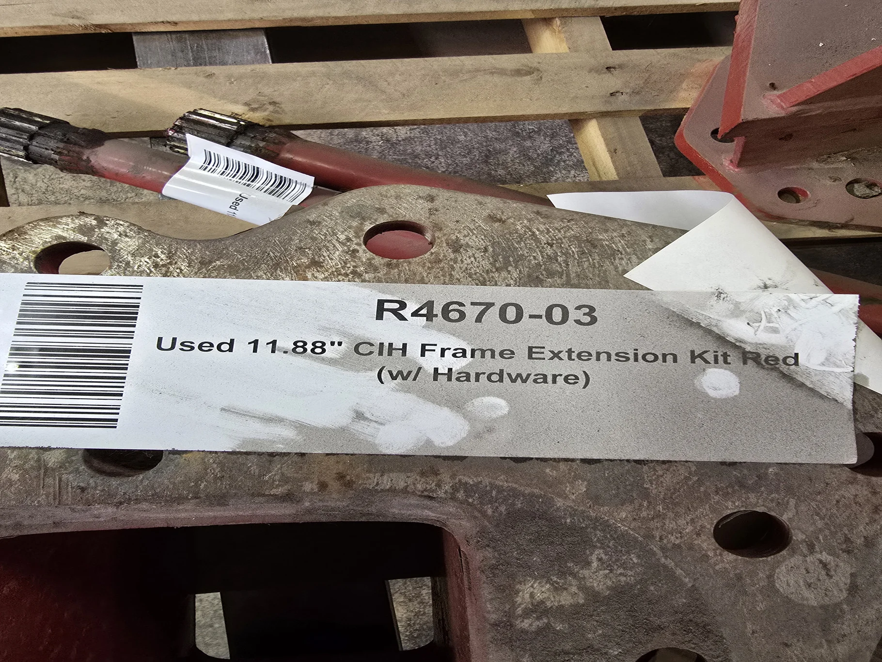 Used 11.88" CIH Frame Extension Kit Red (w/ Hardware) image 4