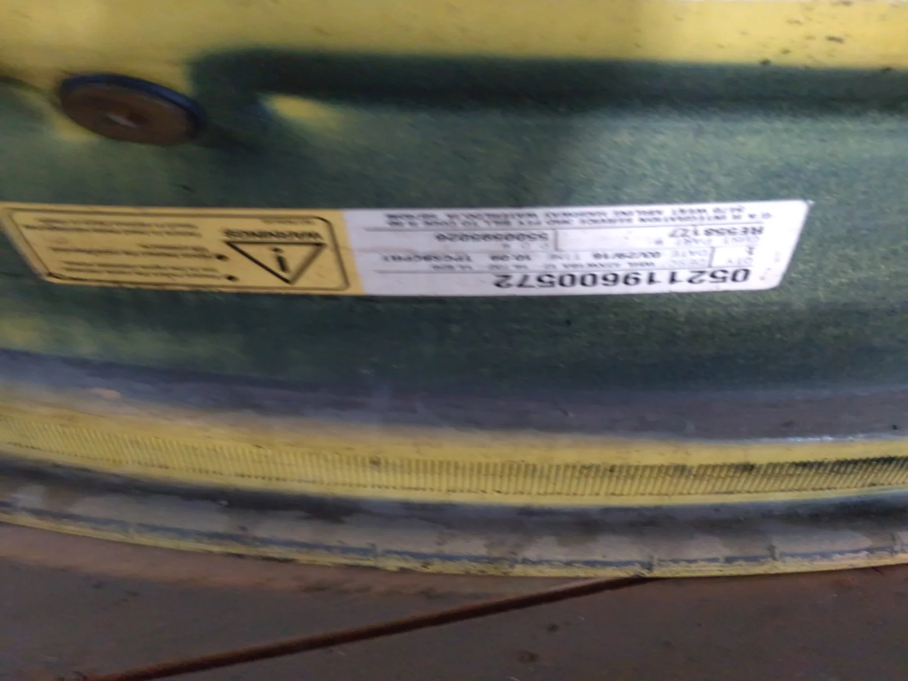 Used 10 X 42 12-16.732-14.640 3 Bolt Waffle Yellow Wheel w/ Disc image 4