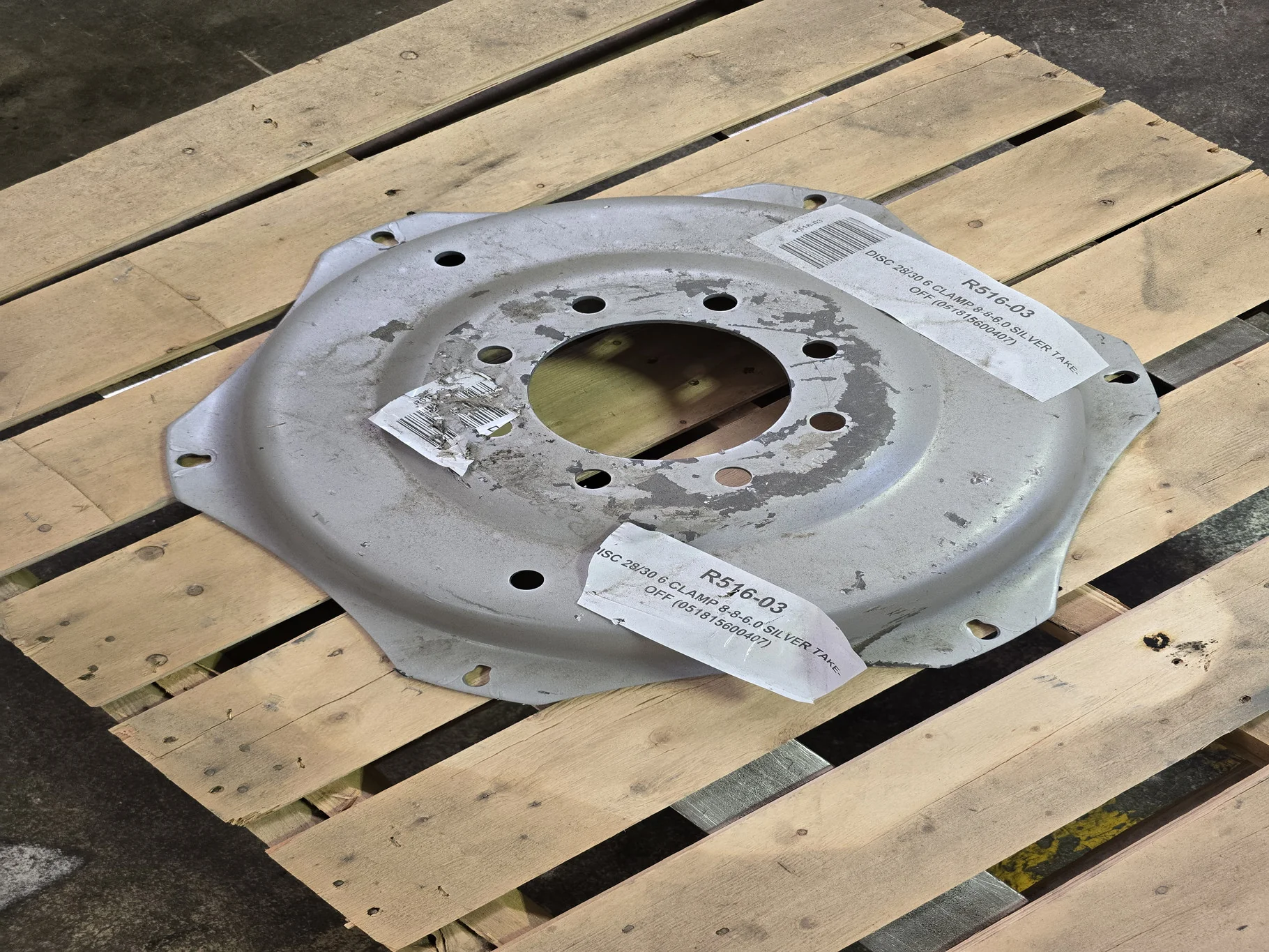TAKE-OFF DISC 28/30 6 CLAMP 8-8-6.0 SILVER (051815600407)
