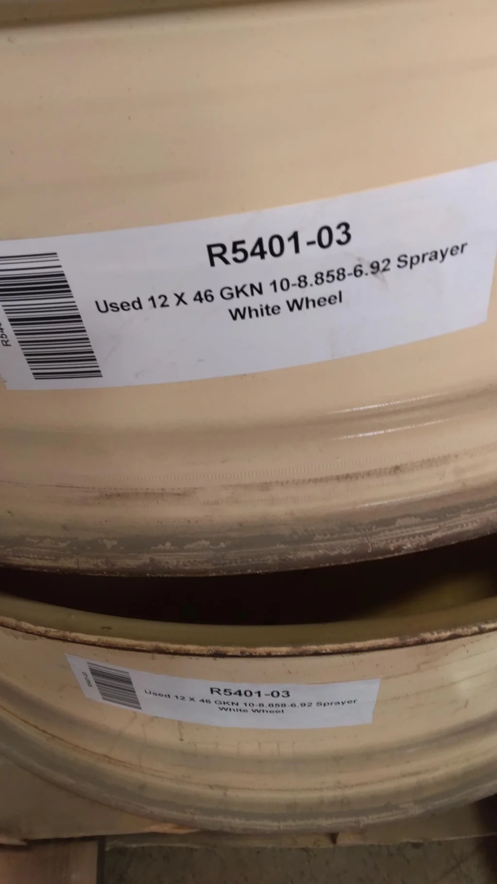 Used 12 X 46 GKN 10-8.858-6.92 Sprayer White Wheel image 3