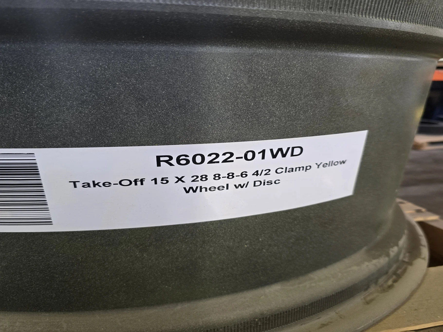 Take-Off 15 X 28 8-8-6 4/2 Clamp Yellow Wheel w/ Disc image 3