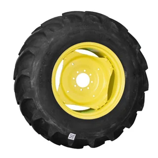 Take-Off 16.9-28/6 Galaxy Agritrac II TL R-1 95-100% on 15 X 28 GKN  8-8-6 4/2 Clamp Yellow Wheel