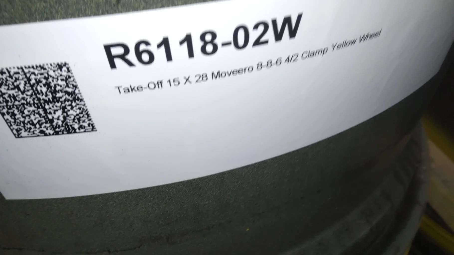 Take-Off 15 X 28 Moveero 8-8-6 4/2 Clamp Yellow Wheel image 3