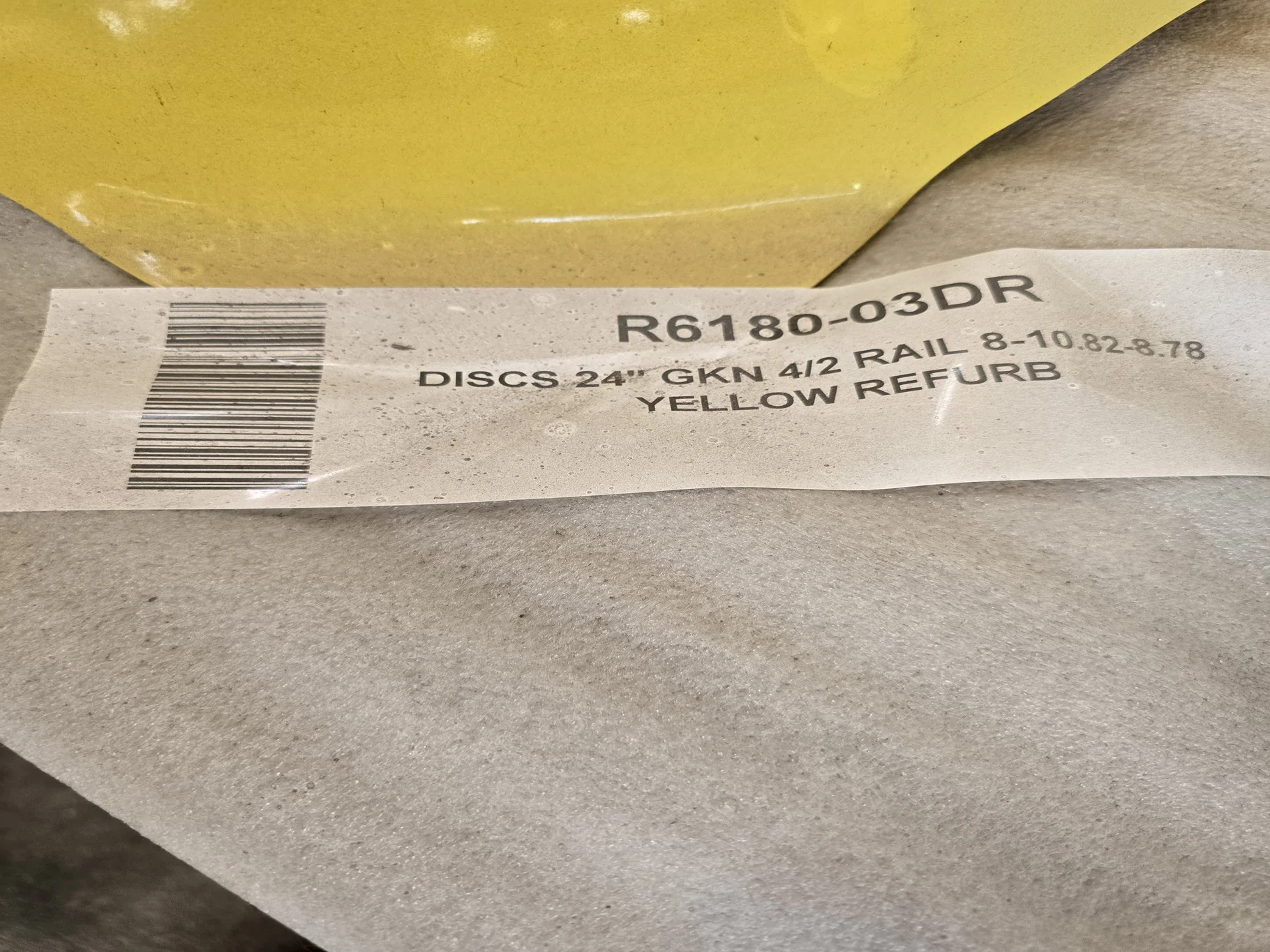 DISCS 24" GKN 4/2 RAIL 8-10.82-8.78 YELLOW REFURB image 3