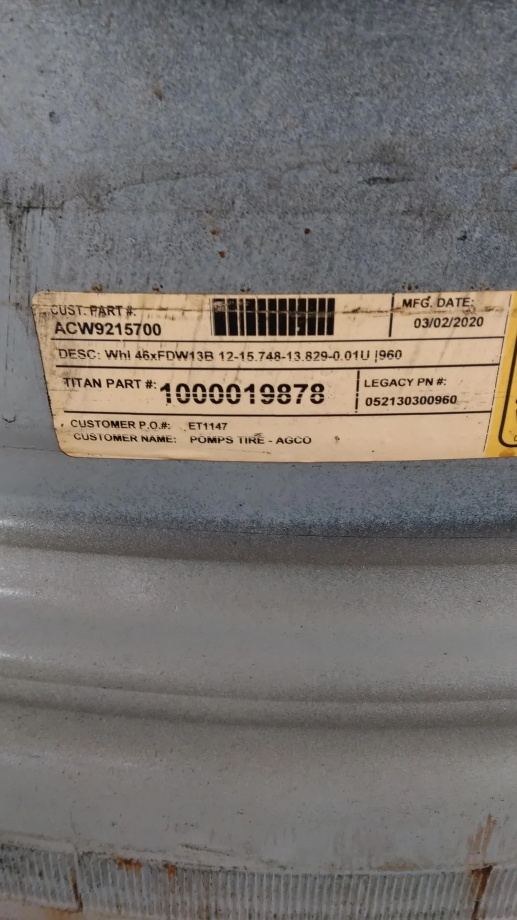 Take-Off 13 X 46 12-15.748-13.829 Bubble Disc Silver Wheel